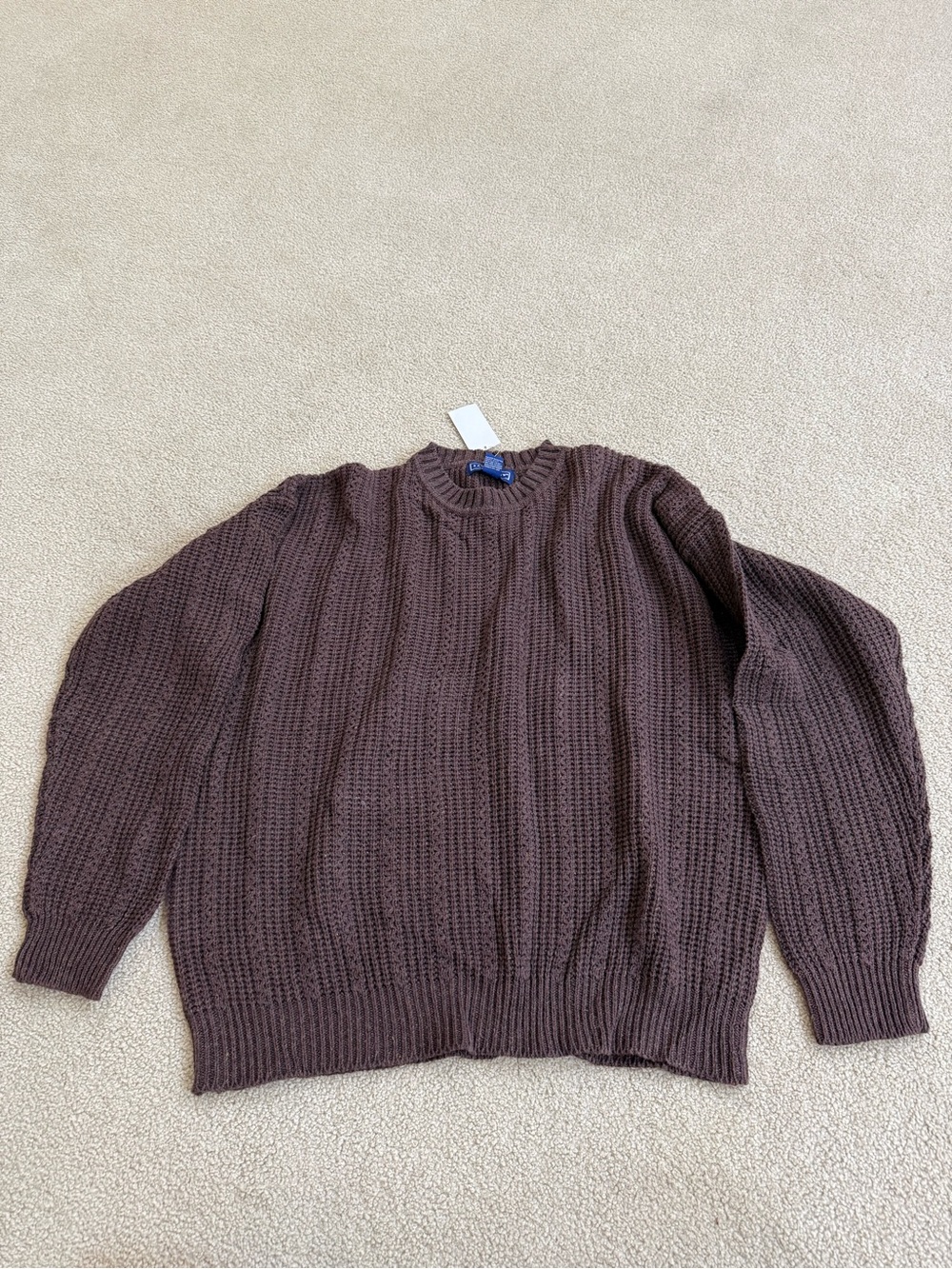 Classic Crewneck Knit Sweater in Brown